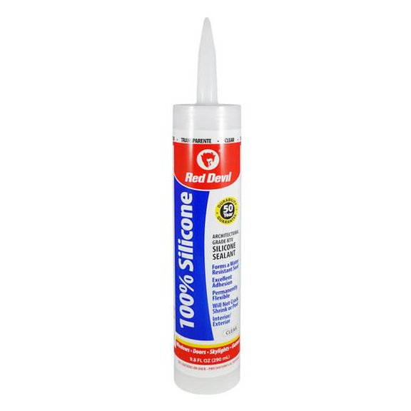 Red Devil 9.8 oz 100% Clear Silicone Sealant
