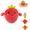 Strawberry, variant on 2026 New Sensor Music Doll, Stuffed Doll Fruit Shape Happy Interaction Touch Sensitive Rich Sound Entertainment, 3 Modes, Parent-Child Interaction Fruit Sensor Beat Plush (Strawberry)