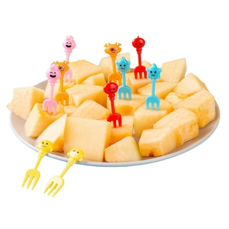 

XM Culture 1 Set Fruit Fork Easy to Clean Non-slip Cartoon Lovely Ergonomic Animal Farm Car Fruit Fork for Home