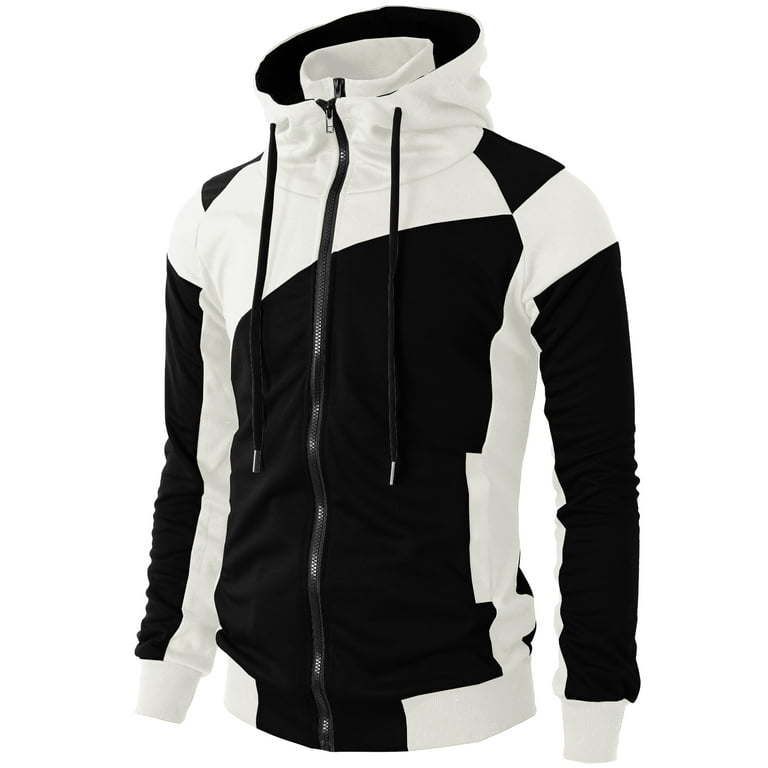 H2H Mens Casual Slim Fit Zip up Hoodie Active Zip up Jackets with Pockets KMOHOL076 Walmart