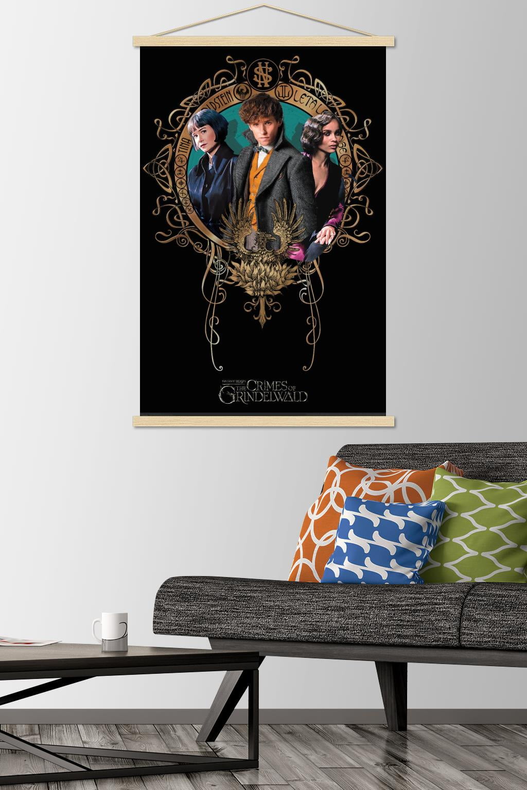 Fantastic Beasts: Crimes Of Grindelwald - Trio Wall Poster with Wooden Magnetic Frame, 22.375" x 34"