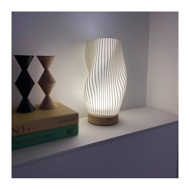Lámpara de mesita de noche for dormitorio, lámpara de noche, diseño regulable, romántica, recargable, lámpara de estudio de forma artística simple LED