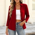 thumbnail image 3 of Ziynglg Shirts for Women Collared 3/4 Length Sleeve Tops Button Down Open Front Dressy Tops Summer Work Office Tops, 3 of 6