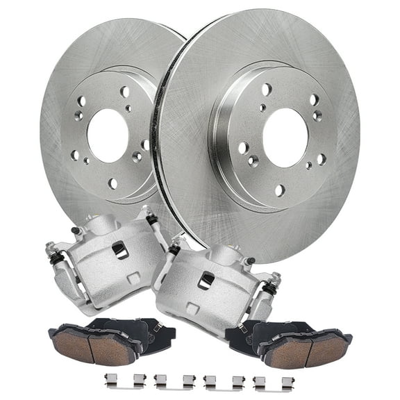 Detroit Axle - Front Brake Kit for 2003-2011 Honda Element, 2002-2004 CR-V Brake Rotors and Ceramic Brakes Pads Brake Calipers Replacement