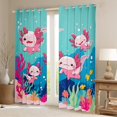 thumbnail image 2 of Manfei Cute Animal Axolotl Curtains Pack of 2 (42x84 Each) for Boys Girls,Kawaii Salamander Curtains Blackout,Cartoon Ocean Wildlife Bedroom Curtains,Breathable Home Decor, 2 of 6