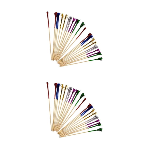 Speravity 100 piezas Letrero de fuegos artificiales Fuegos artificiales Cóctel Palillos Tropical Cupcake Toppers Bebida Aperitivo Palillos de No.1 2Conjunto