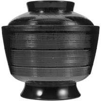ULTNICE Home Kitchen Japanese Rice Bowl Black Food Serving 1Set
