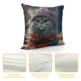 thumbnail image 4 of MDO Short Plush Pillow Covers Merry Christmas Cat Square Pillow Case for Bedroom, Sofa, Car Decoration,Various sizes available, 4 of 5