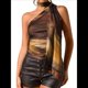 thumbnail image 3 of Top de Tubo con Estampado de Guepardo para Mujer, Top de Fruncido Sin Tirantes y Cuello Halter Estampados en Contraste S, 3 of 8