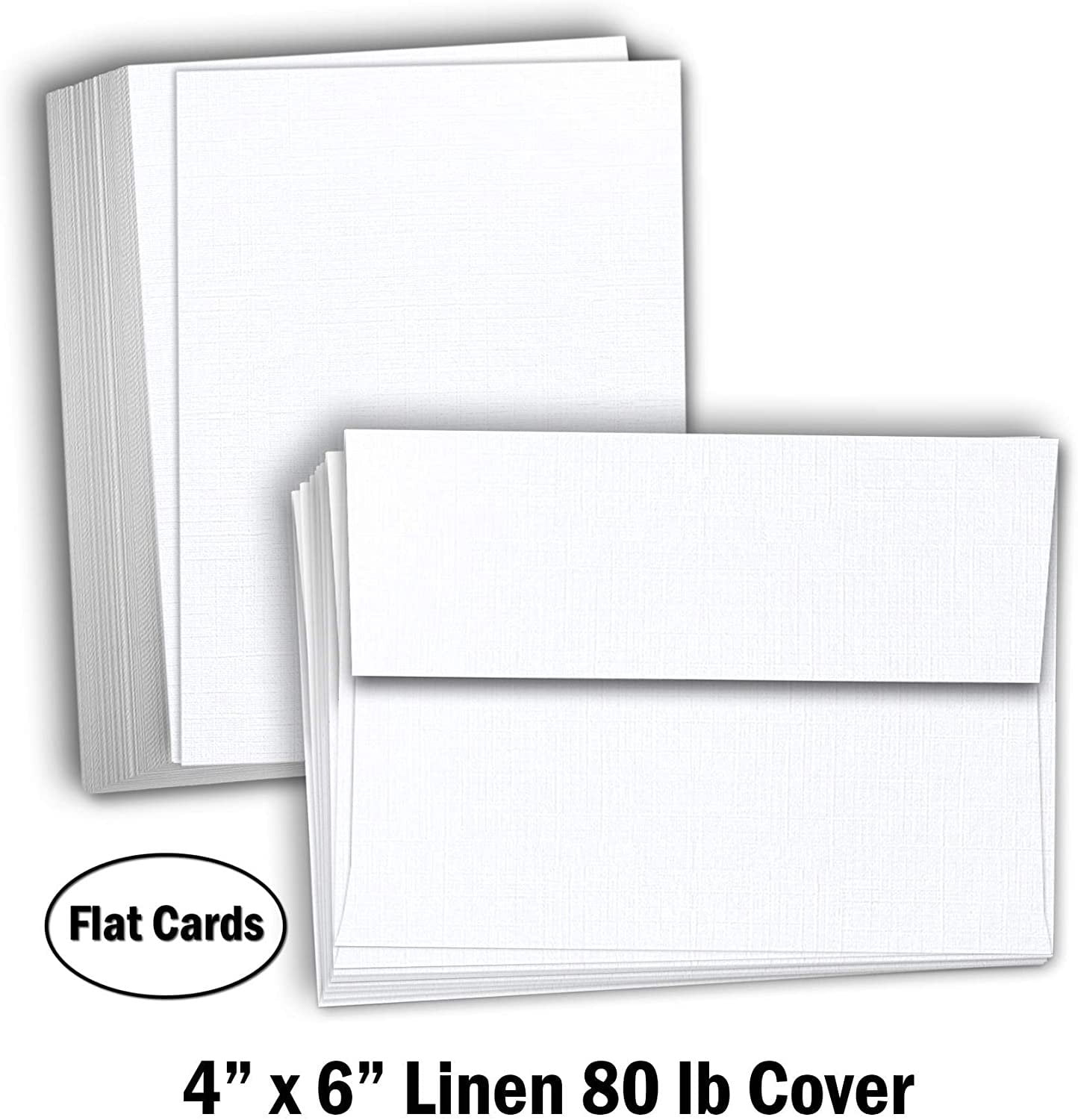 Hamilco Card Stock Blank Cards and Envelopes 4" x 6" Linen White Cardstock Paper 100 Pack