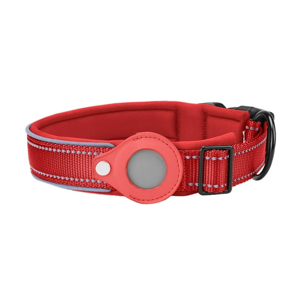 Collar Airtag de Nylon para Mascotas con Diseño Reflectante - Ajustable para Perros Pequeños/Medianos - Soporte Seguro para Rastreador en Exteriores