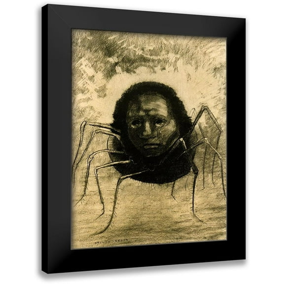 Redon, Odilon 12x14 Black Modern Framed Museum Art Print Titled - The Crying Spider