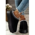 thumbnail image 3 of Women's Black Contrast Print Suede Plush Lined Snow Boots for Winter - [ZhiHiMeRi] | (US 8.5)40, 3 of 12