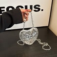 thumbnail image 3 of Jiibva Fashion Women Evening Bag, Acrylic Heart Shaped Clutches Bag Evening Shoulder Bag Handbag Party Prom Crossbody Bags Chain Shoulder Bag for Women, 3 of 7