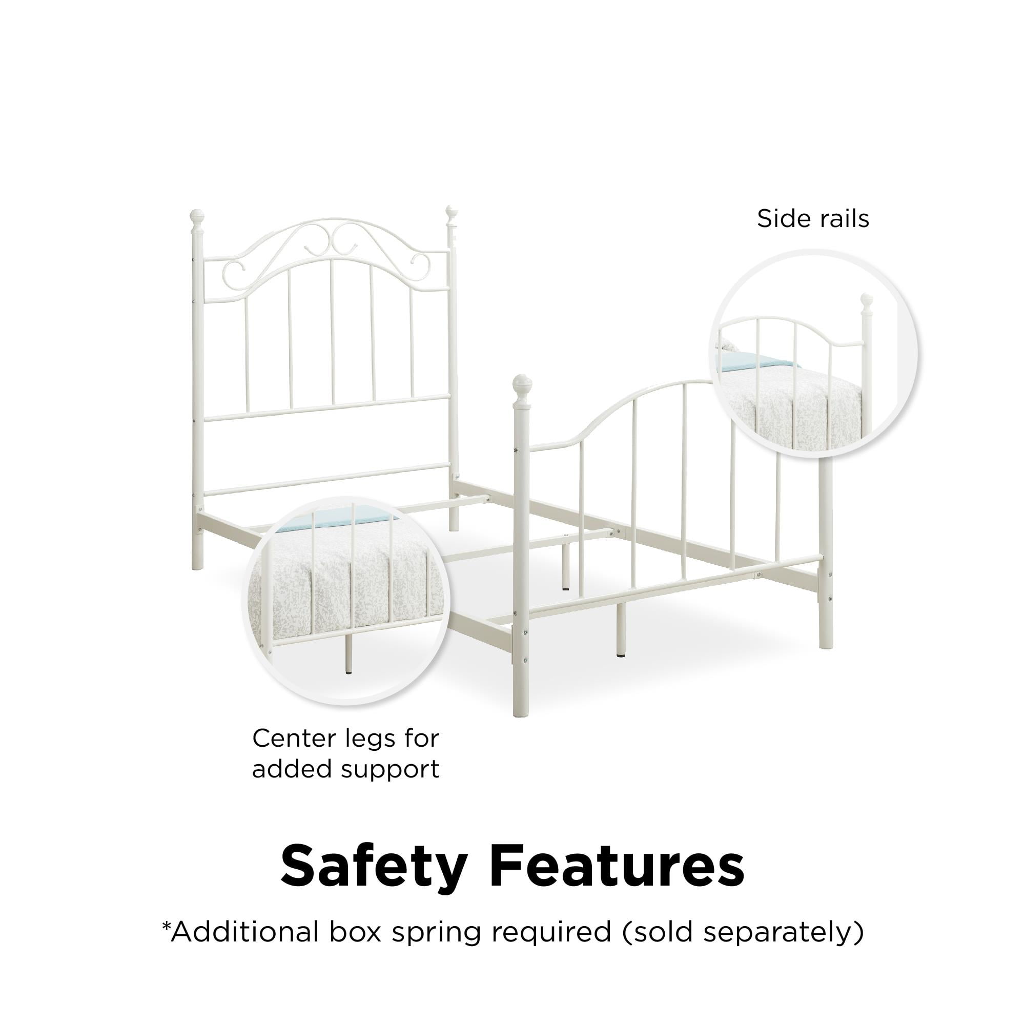 DHP Metal Bed, Bedroom Furniture, Twin Size Frame, White