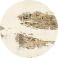 thumbnail image 1 of Ahgly Company Indoor Round Abstract Blanched Almond Beige Abstract Area Rugs, 3' Round, 1 of 6