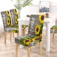 thumbnail image 5 of KXMDXA Autumn Sunflowers Wood Pattern Stretch Chair Cover Protector Seat Slipcover for Dining Room Hotel Wedding Party Set of 6, 5 of 6