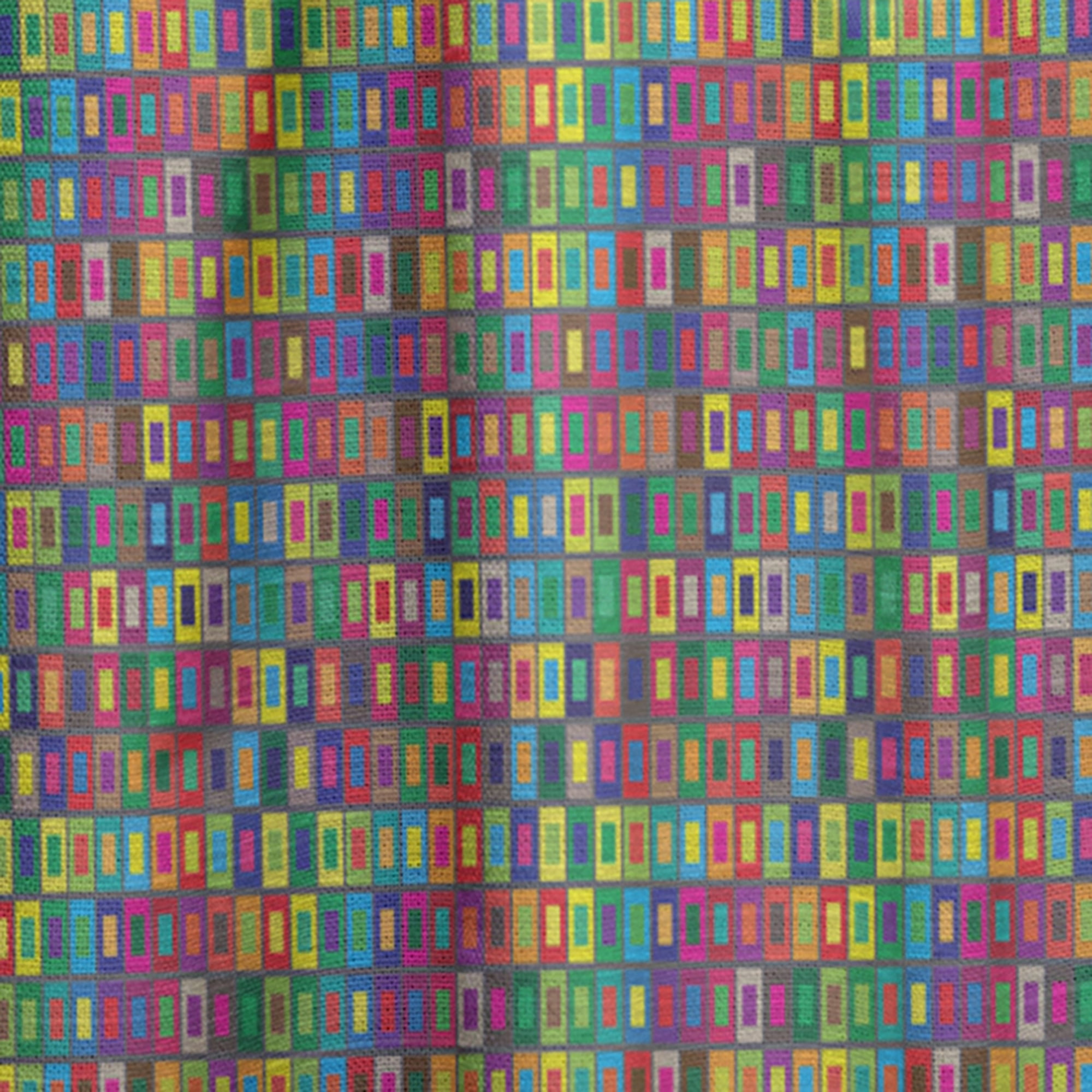 Designart 'Abstract Pattern Colors Squares' Modern & Contemporary Curtain Panel