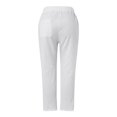 thumbnail image 7 of IDALL Wide Leg Pants Woman Lounge Pants Women High Waist Pants Drawstring Capri Pants With Pockets Wide Leg Cropped Pants For Women Beach Pants Baggy Pants White M, 7 of 7