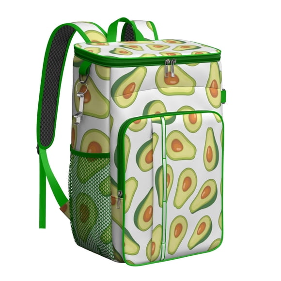 Sac à Dos Glacière Isolé à Motif d'Avocats Frais, Sac à Lunch Étanche avec Impression Esthétique d'Art de Fruits pour Usage Extérieur