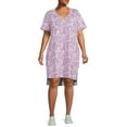 thumbnail image 5 of Terra & Sky Women's Plus Size V-Neck T-Shirt Dress with High Low Hem, 5 of 6