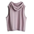 thumbnail image 4 of Sweatshirt for Women Women'S Fashion Solid Hoodies Sweatshirts Sleeveless Drawstring Hoodies Oversized Fall Tops Sweatshirt Dress Zipper Sweater Women Long Light Winter Casual Dress for Purple M, 4 of 5