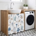 thumbnail image 3 of Blue Brown Coastal Cabinet Curtain 35"Wx35"L,Dustproof Under Sink Skirt with Self Adhesive Tape,Nautical Summer Beach Sea Turtle Cabinet Curtain Cover for Kitchen Sink,Bathroom Vanity,Laundry Room, 3 of 9