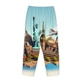 thumbnail image 5 of Goofa Iconic Global Landmarks Printed Soft Pajama Pants for Women, Wide Leg Comfy Casual Lounge Yoga Pants-Small, 5 of 9