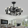thumbnail image 3 of Warehouse of Tiffany Usard Black 32-inch 8-Light Lighted Ceiling Fan  Remote Controlled, 3 of 6