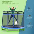 thumbnail image 3 of 84.75" Round Trampoline with Safety Net – Indoor/Outdoor Fun | Steel Frame, Blue | ASTM Certified for Home Gym Use & Backyard Play, 3 of 7