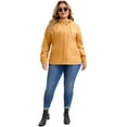 thumbnail image 3 of DARING DIVA Plus Size Trench Lightweight Anorak Zip Up Jacket 1X Gold, 3 of 4