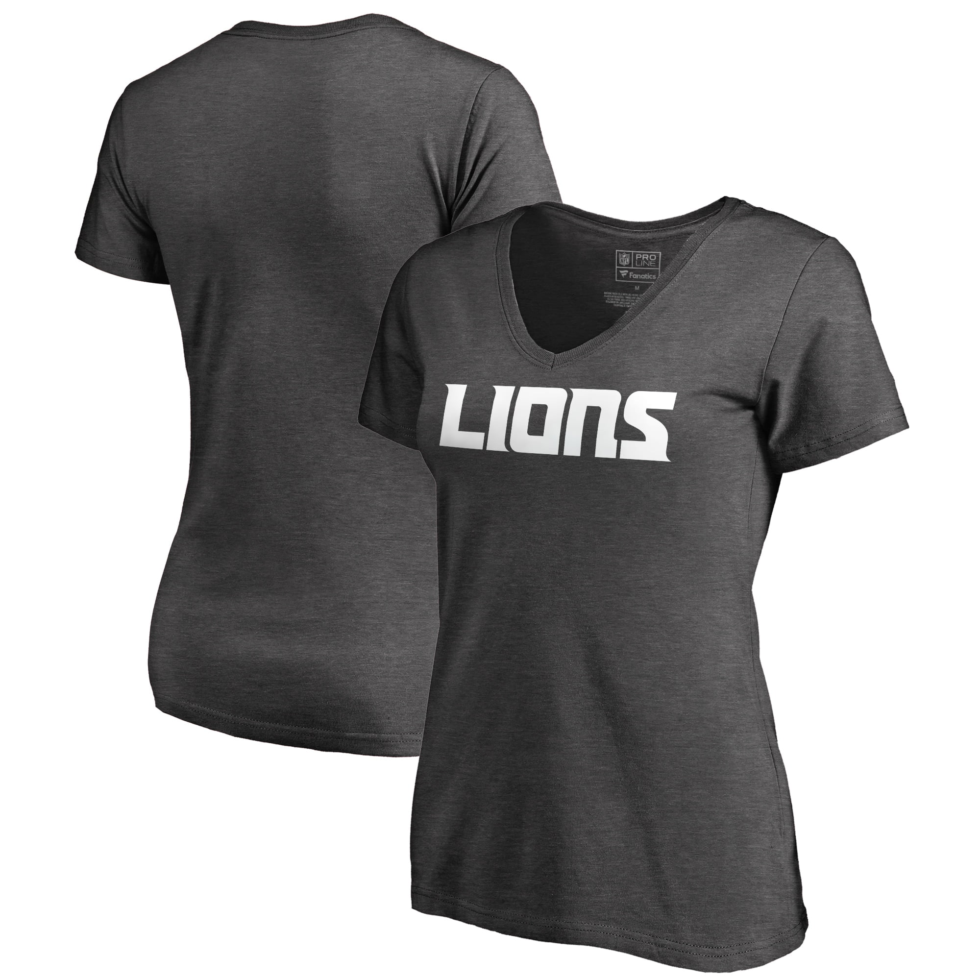 Detroit Lions NFL Pro Line by Fanatics Branded Women's Wordmark V-Neck ...