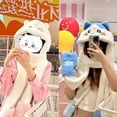 thumbnail image 3 of Cartoon Kawaii Three-Piece Set Hat Scarf Gloves Chiikawa Sweet Plush Warm Thickened Cartoon All-In-One Gift, 3 of 7