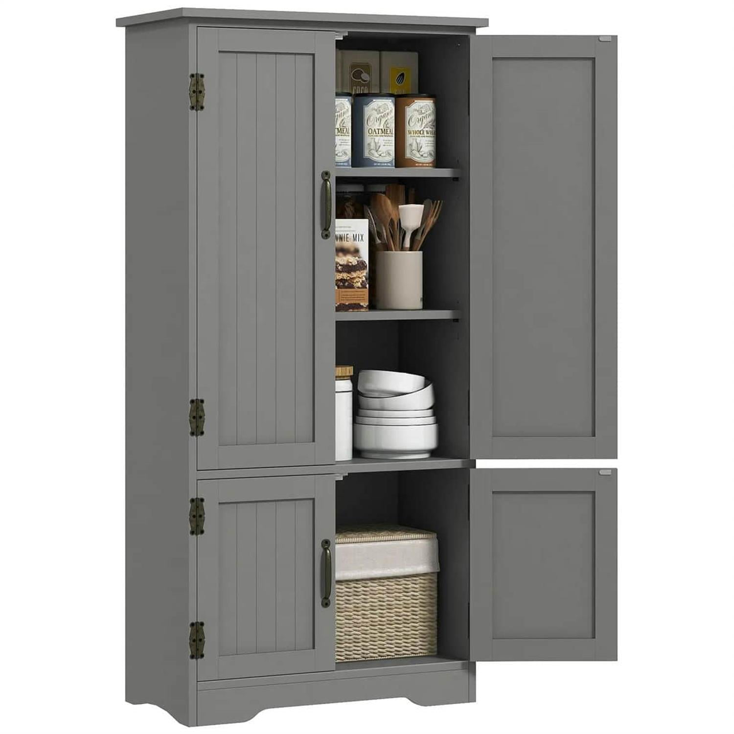 Demi Bonn 48" Modular Storage Cabinet with 2 Sliding Doors, Spacious Shelving for Kitchen Pantry, Easy Assembly, Gray