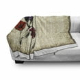thumbnail image 3 of Floral Soft Flannel Fleece Throw Blanket, Sketchy Flower Petals with Grunge Effects Blooms Florets Illustration, Cozy Plush for Indoor and Outdoor Use, 50" x 60", Maroon Purple Tan, by Ambesonne, 3 of 6