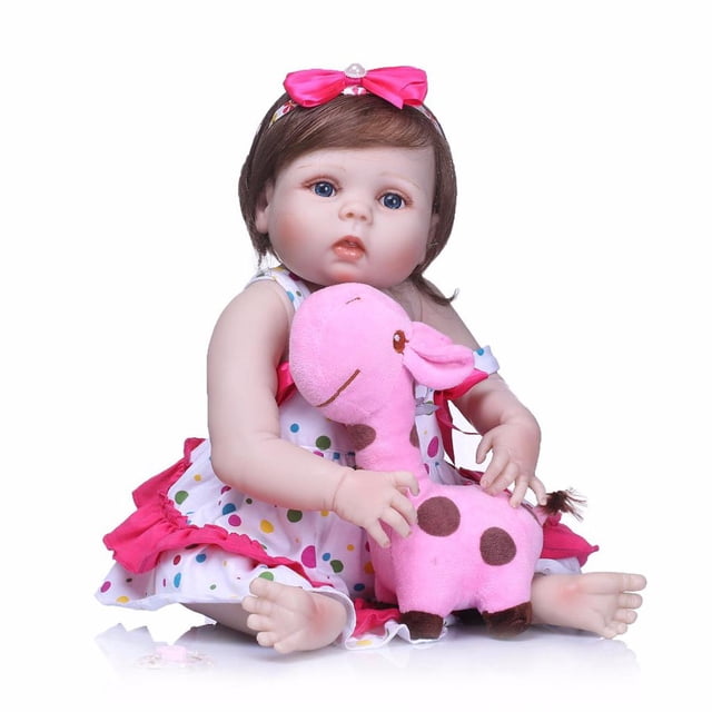 Muñeca Reborn de silicona de 22 pulgadas, muñeca recién nacida para , de cumpleaños para niño