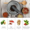 thumbnail image 6 of Sangdo Large Mortar and Pestle  Granite Stone Grinder for Spice Herb Guacamole, 4 Cup Capacity, 6 of 9