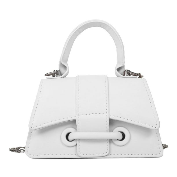 Bunblic Chain Bag Pouch Teen Girls Purse Trendy Tote Lady Wallet Women Crossbody Bag White