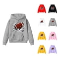 thumbnail image 1 of Chandail à Capuche de Football pour Enfants Manches Longues Rugby Graphique avec Poches pour Garçon Fille Chandail, 1 of 1