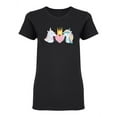 thumbnail image 2 of Little Unicorns Rainbow Crown Shaped T-Shirt Women -Image by Shutterstock, Female Small, 2 of 4