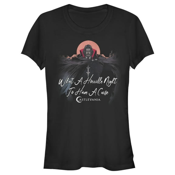 Junior's Castlevania Dracula Horrible Night for Curse Graphic Tee Black Small