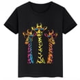 thumbnail image 4 of Ropa infantil con estampado de jirafa, camiseta de algodón de manga corta con dibujos animados para niños y niñas, camisetas deportivas de verano, 4 of 5