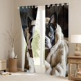 thumbnail image 3 of Homewish Boston Terrier Dog Blackout Curtains Set of 2 (52x84 Each),Kawaii Animal Curtain,Beige, 3 of 6
