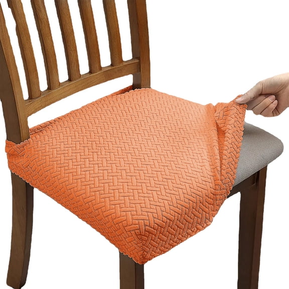 suxuMhao Slipcovers,Orange Stretch Chair Covers-One Size Fits Most Slipcovers for Chairs,Living Room Chair Covers,Chair Covers for Dining Chairs,Washable Chair Covers for Home Decor,6 Pack