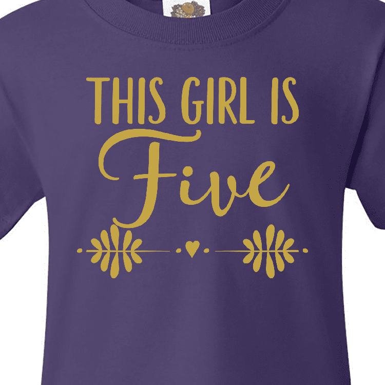 purple shirt with gold writing