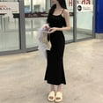 thumbnail image 5 of Bnwani Dresses for Women,Female Dresses,Sleeveless,Fish Tail,Cinched,Square Neckline,Black,L, 5 of 5