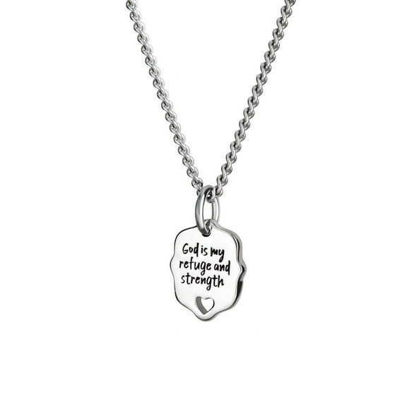 Women's Stainless Be Still Scalloped Heart Cut-Out Necklace by Shields of Strength