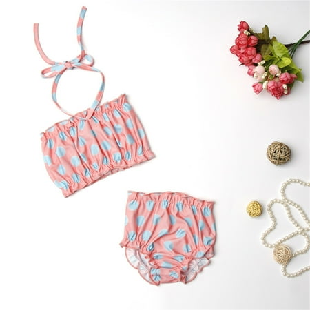 

CHGBMOK Toddler Swimsuit Baby Girls Summer Cute Polka Dot Children s Bikini Swimsuit Set