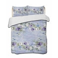 thumbnail image 2 of Quilts Twin Size, Purple White Flowers Soft Comforter Bedding Set for Bed, Spring Farmhouse Botanical Floral Lightweight Quilted Bedspread with Pillow Cover(2 Pieces) for All Season, 68x86 Inch, 2 of 6