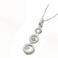 thumbnail image 2 of Sterling Silver Crystal Three Circle Drop Necklace Pendant Jewelry SS-20-3, 2 of 5